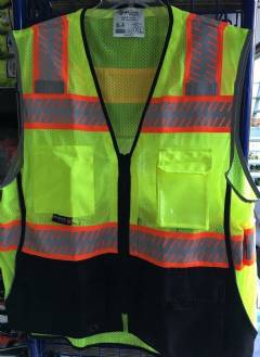 CLASS 2 Hi-vis Mesh Vest With Reflective Chainsaw Striping #2